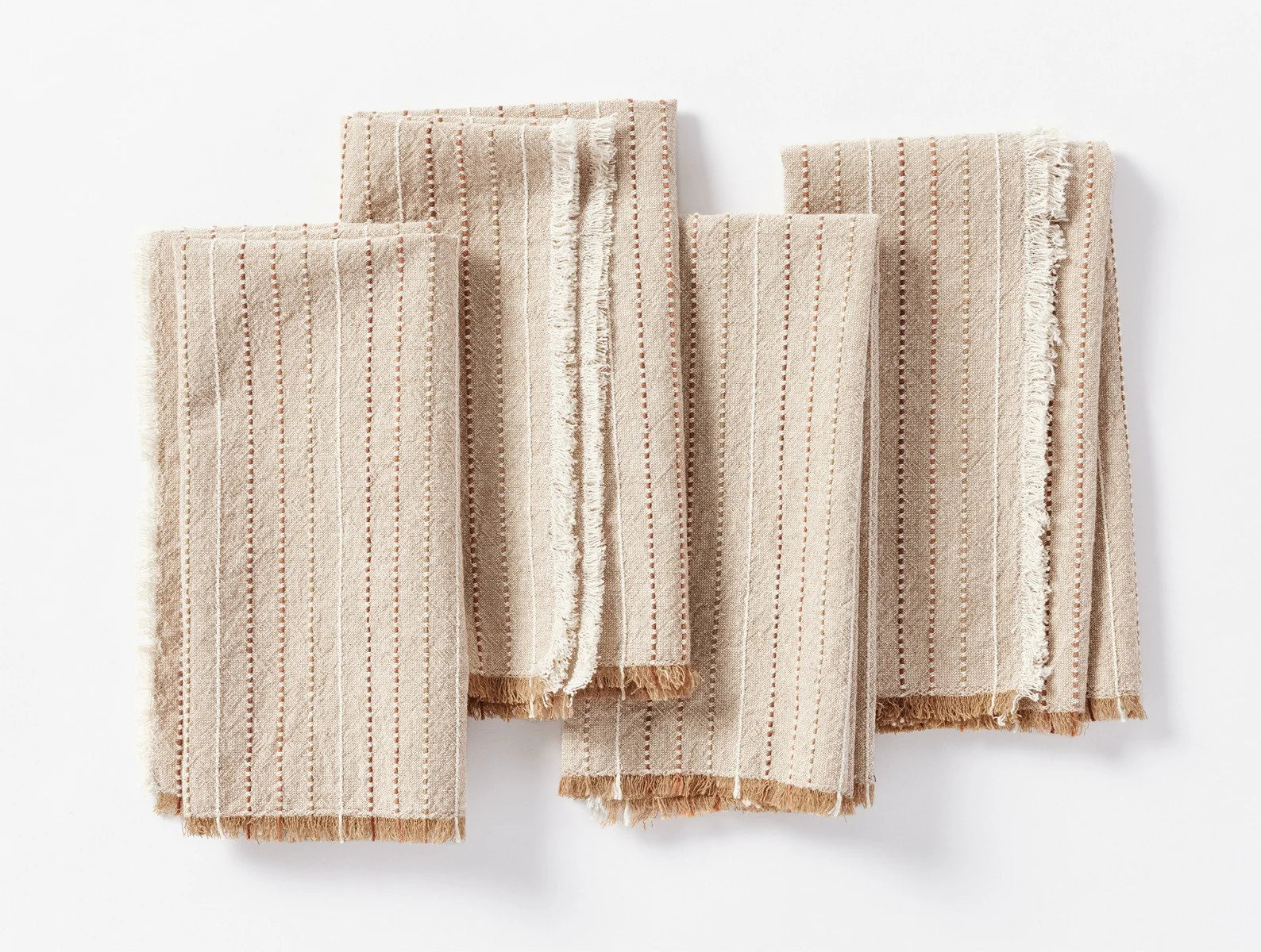 Fringe Stripe Organic Napkins, Set of 4